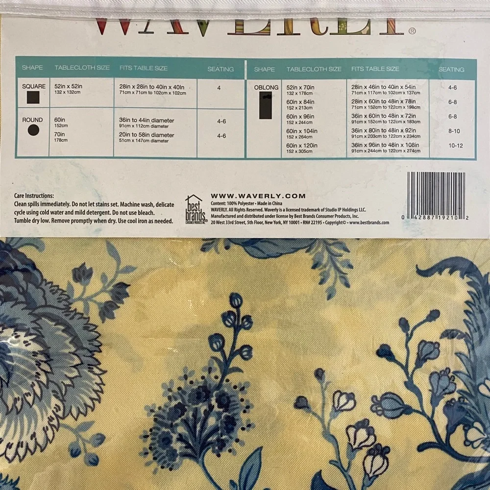 Tablecloth Waverly 60x84 Waverly Indoor Outdoor